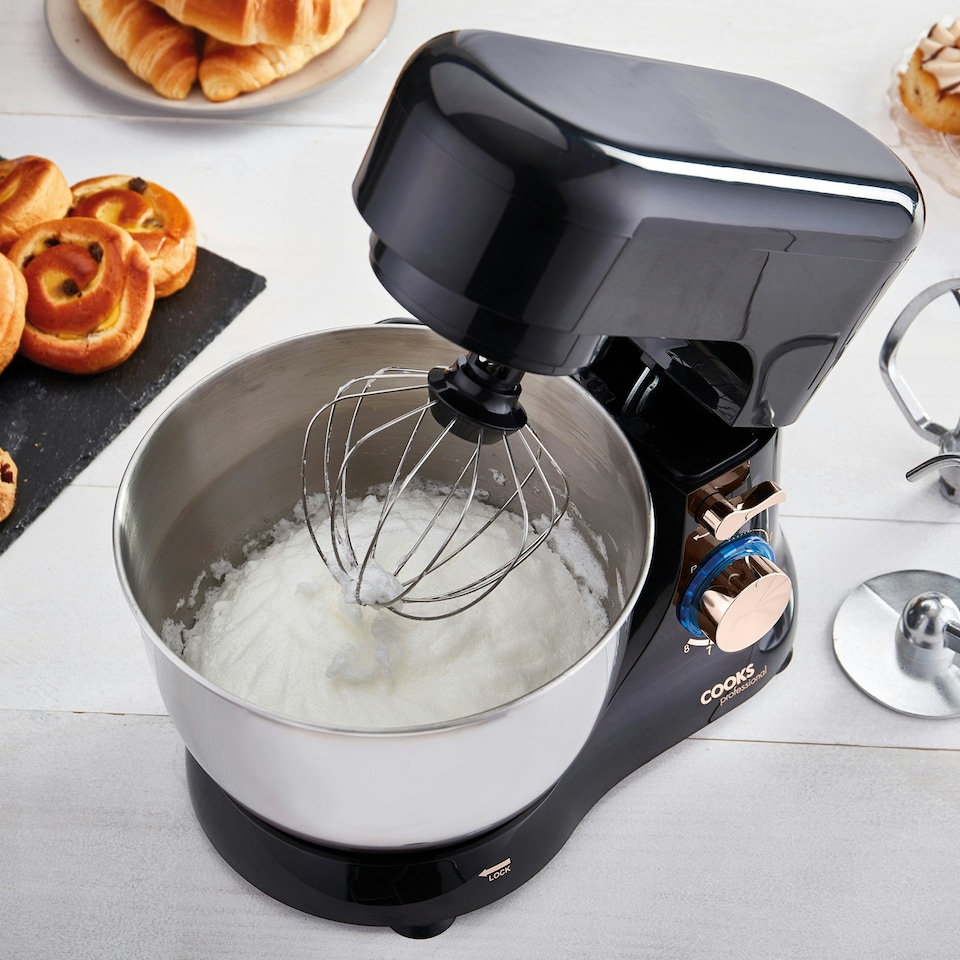 image 1 of Cooks Professional Stand Mixer | 1000W | 4.5 Litre Mixing Bowl | 8 Speed Settings | Black and Rose Gold