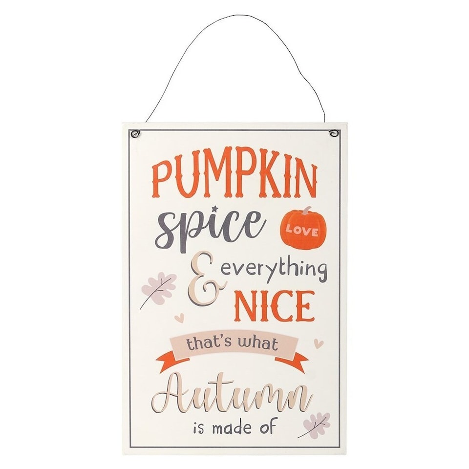 image 1 of Something Different Pumpkin Spice MDF Plaque | White | Off White/Orange/Grey | 1