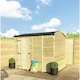image 1 of 4 x 4 REVERSE Windowless Pressure Treated Tongue And Groove Single Door Apex Shed + High Eaves (4' x 4') / (4ft x 4ft) (4x4)
