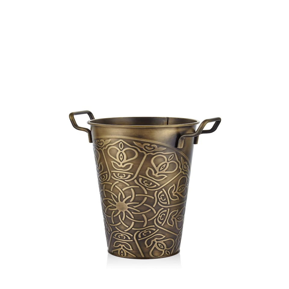 image 1 of Gold Vase - 30 cm (H) x 29 cm (W) x 22 cm (D)