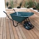 image 7 of 110 Litre 150kg Capacity Heavy Duty Outdoor Pneumatic Plastic Garden Wheelbarrow in Green