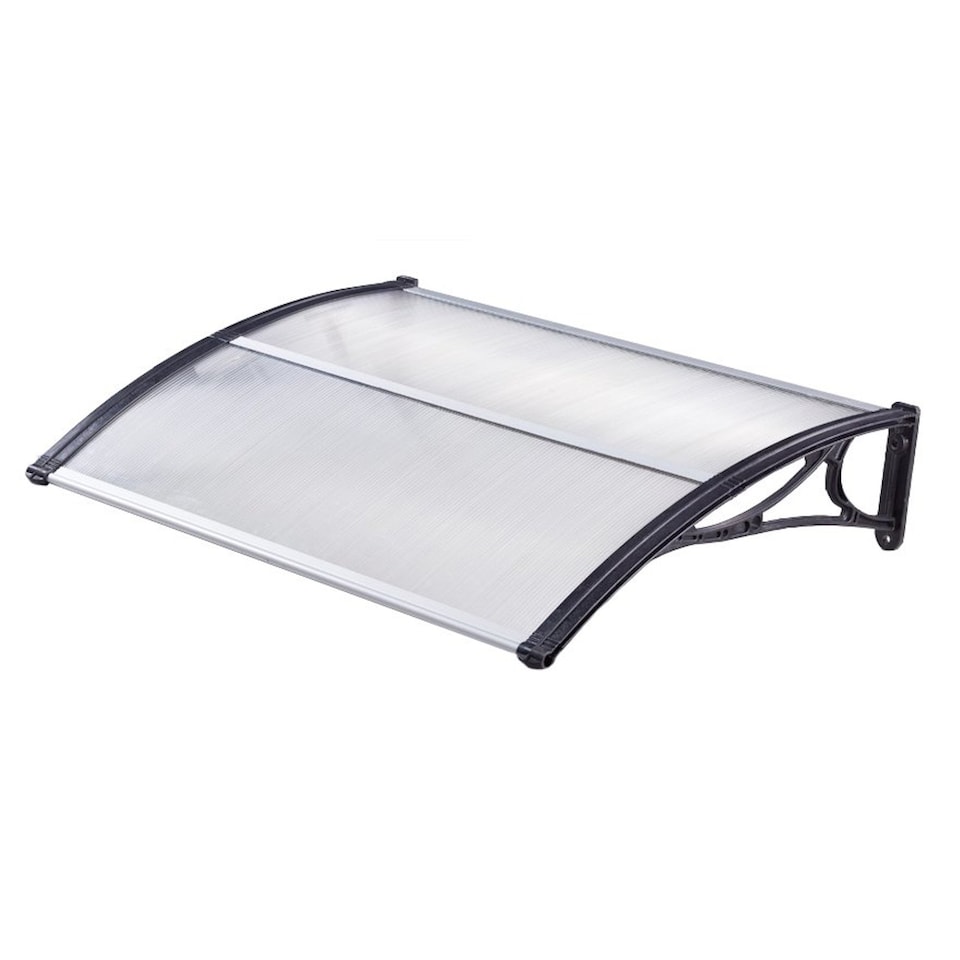 image 1 of Outdoor Front Door Canopy Porch Awning Patio Rain Shelter Cover 120x80cm | Clear | 1
