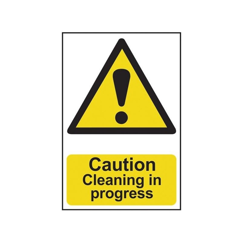 Scan Caution Cleaning In Progress - Pvc Sign 200 X 300mm - Multi Colour - 200 x 300mm