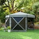 image 8 of Outsunny 3 x 3(m) Hexagon Pop Up Gazebo with 5 Sides, Netting, Light Grey