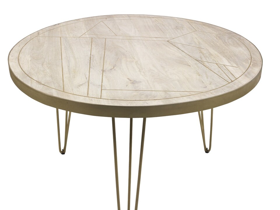image 1 of Light Gold Round Dining Table