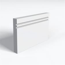 Pack of 20 (Total 20 Units) - MDF Primed 2 Square Groove Skirting Board & Rebate - 25mm (T) x 144mm (H) x 4200mm (L)