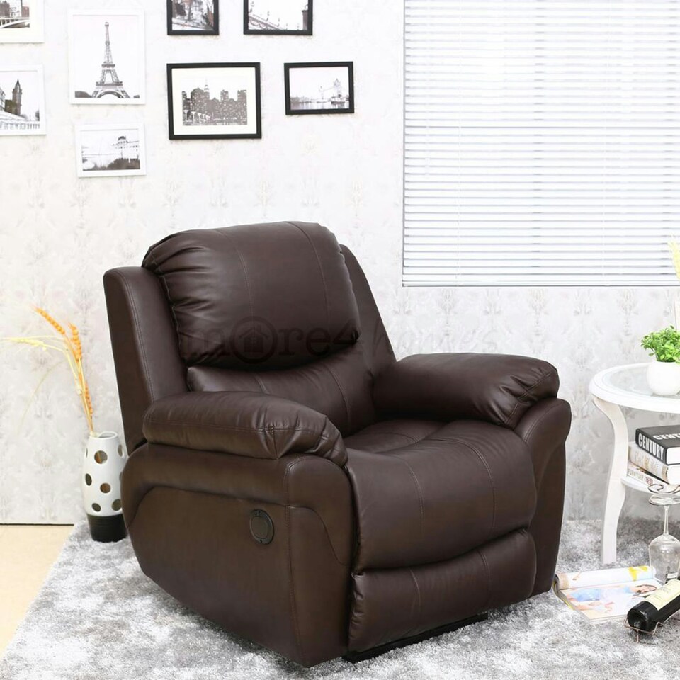 image 1 of Madison Electric Bonded Leather Automatic Recliner Home Lounge Chair (Brown)