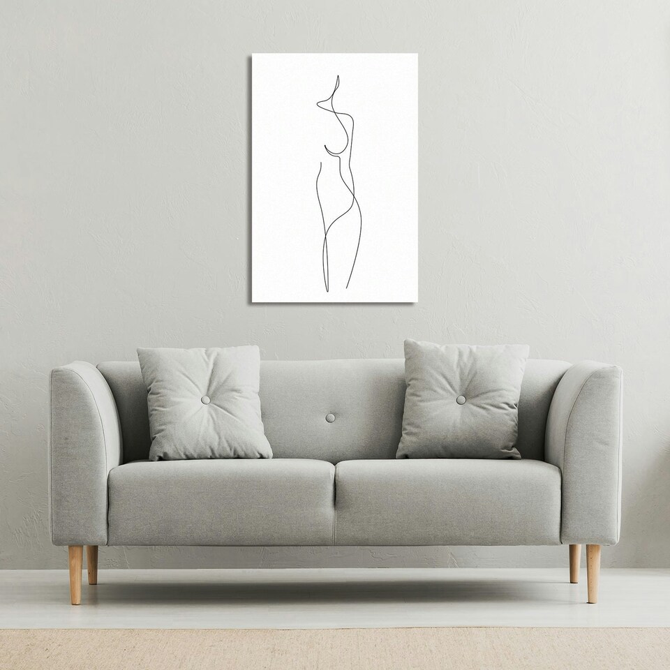 image 1 of line art drawing of woman (Canvas Print)