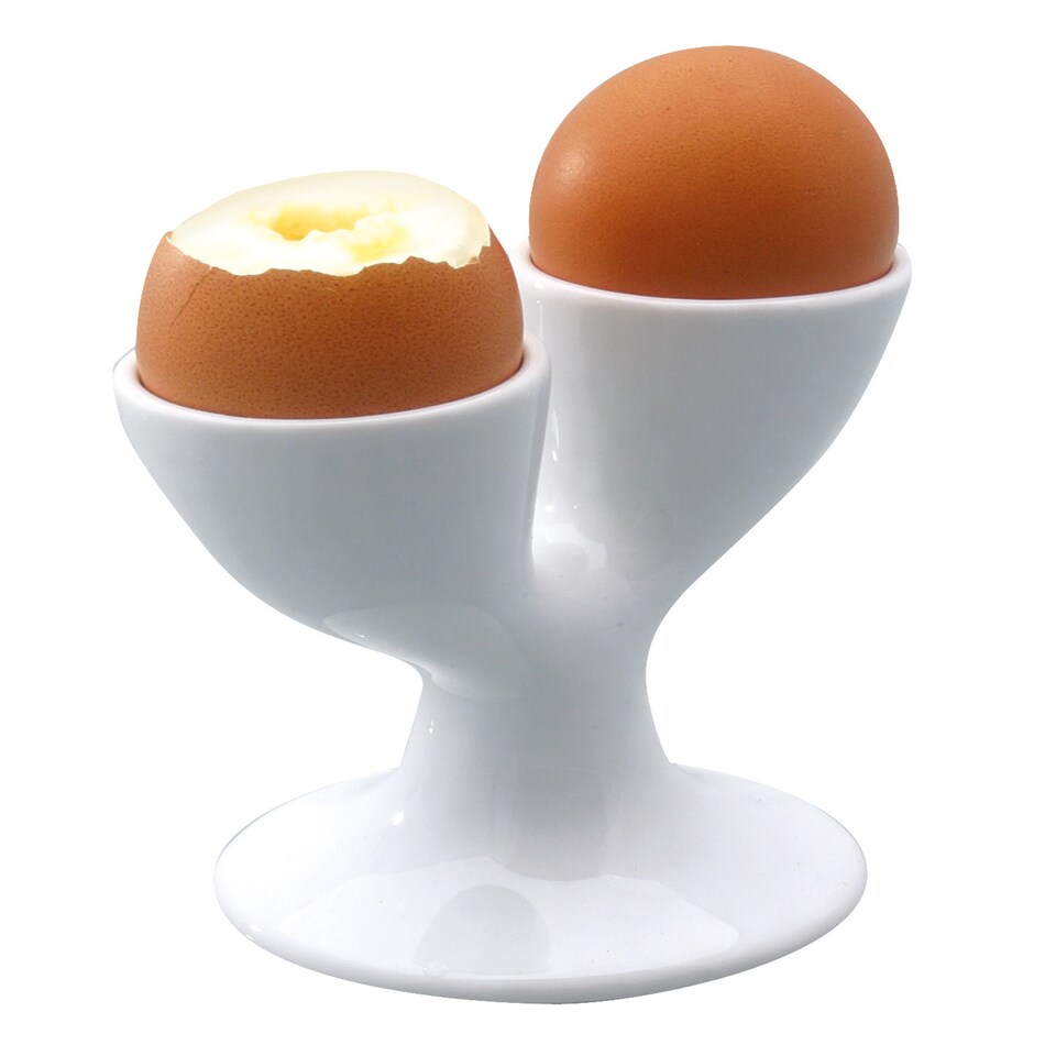 image 1 of KitchenCraft White Porcelain Double Egg Cup