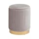 image 1 of Esme Velvet Pleated Storage Stool | Grey | Grey | One Size