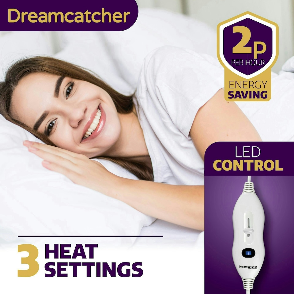 image 1 of Dreamcatcher Single Electric Under Bed Blanket Fitted Skirt