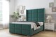 image 2 of Sloomy Beaumont Emerald Plush Bed Frame With 50"  Upholstered Wingback Headboard 4'6 Double