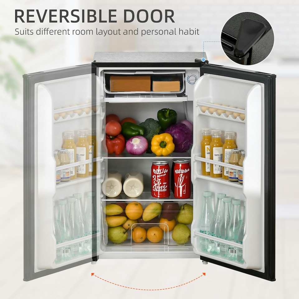 image 1 of HOMCOM 91L Freestanding Under Counter Fridge Black