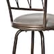 image 7 of HOMCOM Set of 2 Bar Chairs Swivel Armless Upholstered Metal Frame Barstools with Backrest & Footrest, Bronze
