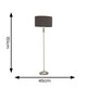 image 3 of ValueLights Maggie Brushed Chrome Silver Candlestick Floor Lamp with Charcoal Fabric Lamp Shade