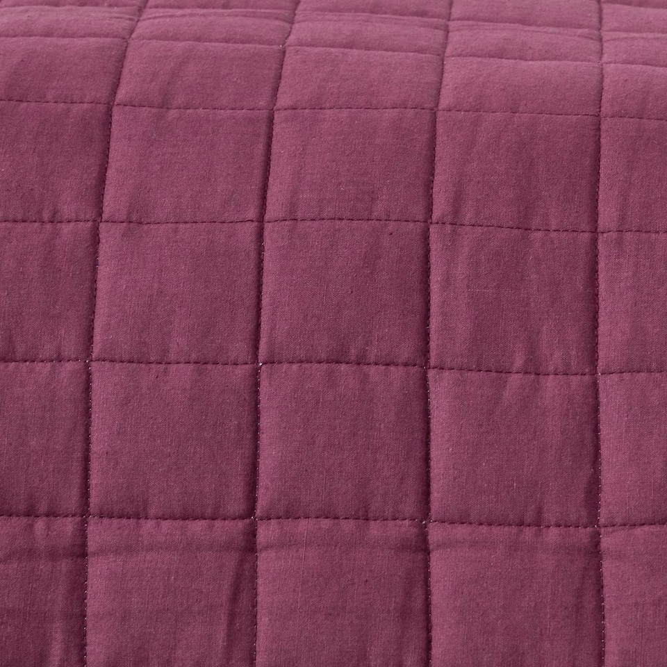 image 1 of Homescapes Cotton Quilted Reversible Bedspread Lavender Purple -150 x 200 cm