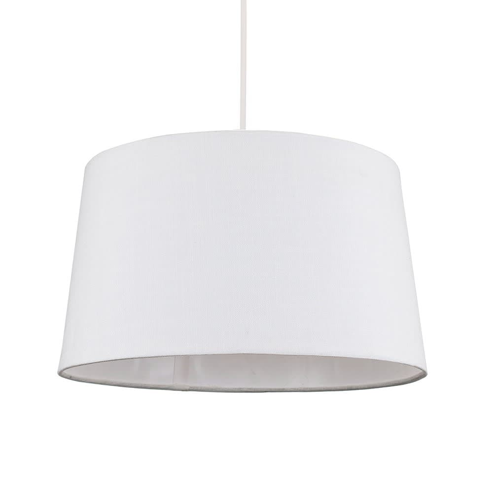ValueLights Doretta Reversible Taper Faux Linen Shade White