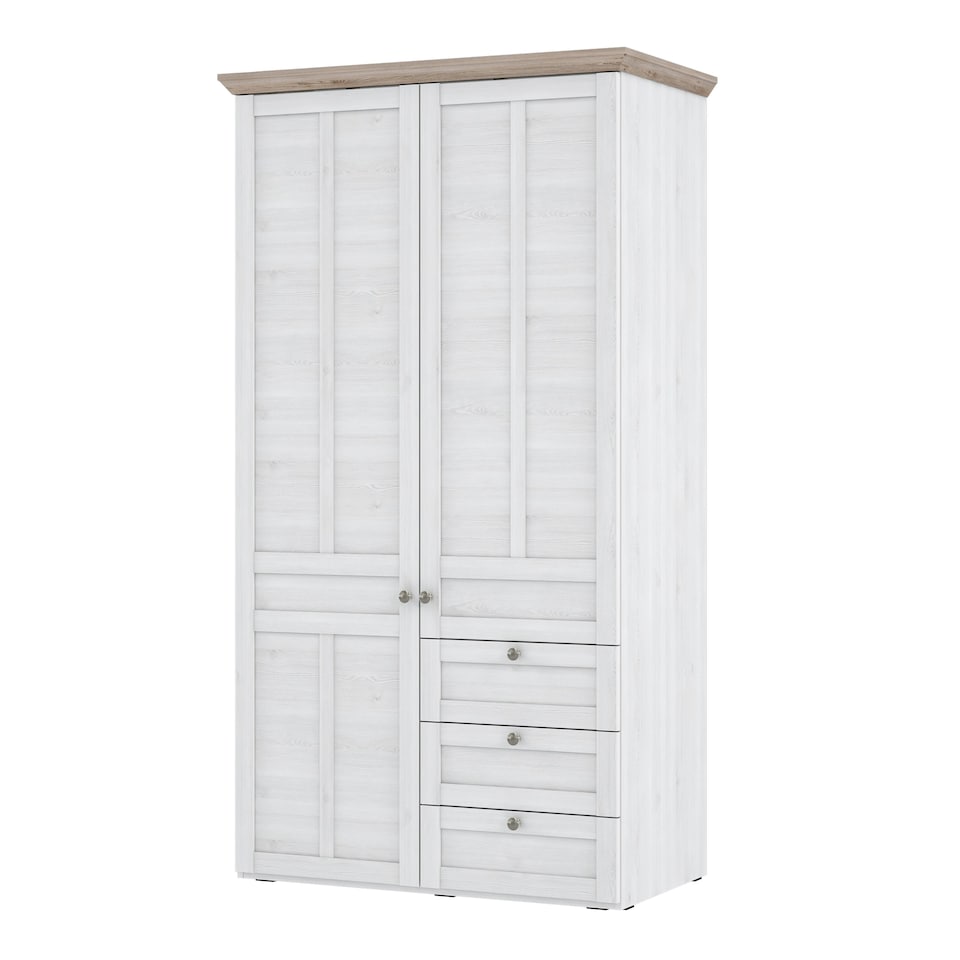 image 1 of Illoppa 2 Door Wardrobe in Snowy Oak/Oak Nelson