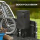 image 8 of Outsunny Double Decker Folding Trolley Cart on Wheels, 200KG Capacity Black