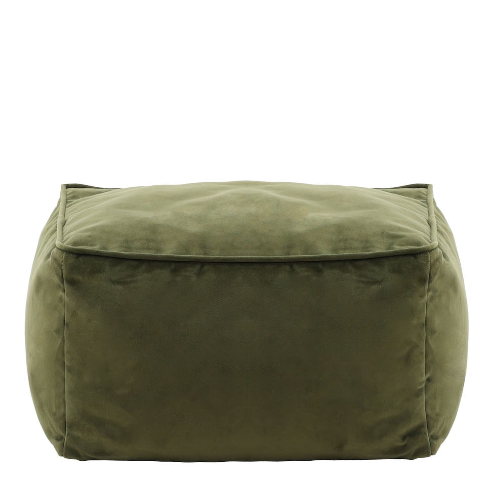image 1 of Amara Velvet Bean Bag Pouffe Olive Green | Green | Olive Green | 1