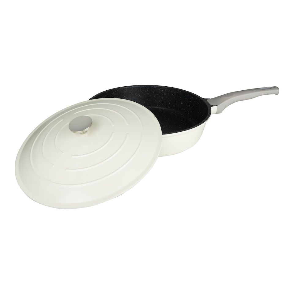 image 1 of Commichef All-In-One Pan, Cast Aluminium Pan with Lid, Cream, 32cm