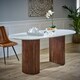 image 1 of Ruby Mango Wood Dining Table 170Cm With Marble Top