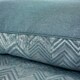 image 2 of Portfolio Home Antibes Chevron Waves Soft Easy Care Bed Linen Bedding Duvet Cover Set Blue | King