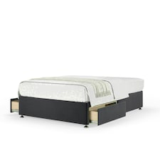 Graphite Plush Velvet 2 Drawer Divan Base King Size