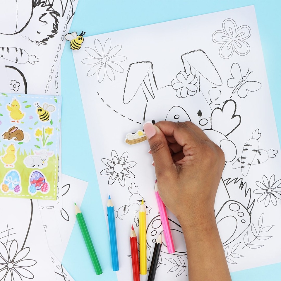 image 1 of Easter Colouring Set with Stickers