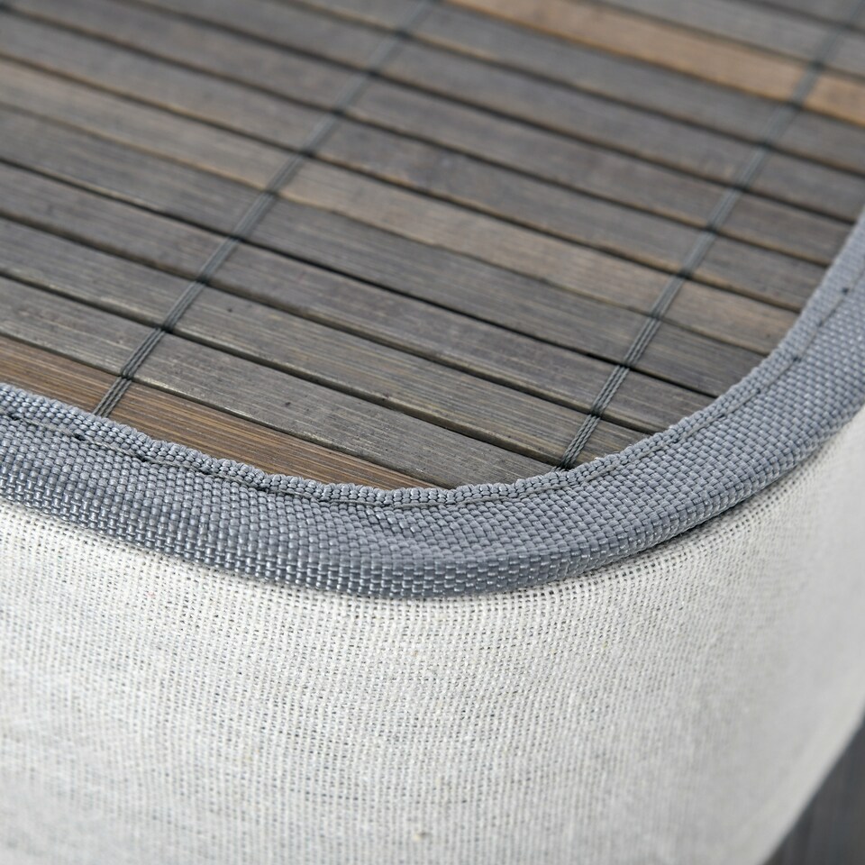 image 1 of HOMCOM 100L Laundry Basket with Lid String Handles, 2 Section Collapsible Hamper Removable Lining Foldable Water-Resistant Dirty Clothes Storage, Grey