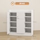 image 5 of HOMCOM Shoe Storage Cabinet Two Doors w  Adjustable 4 Shelves Cupboard Footwear Rack Stand Organiser Hallway White