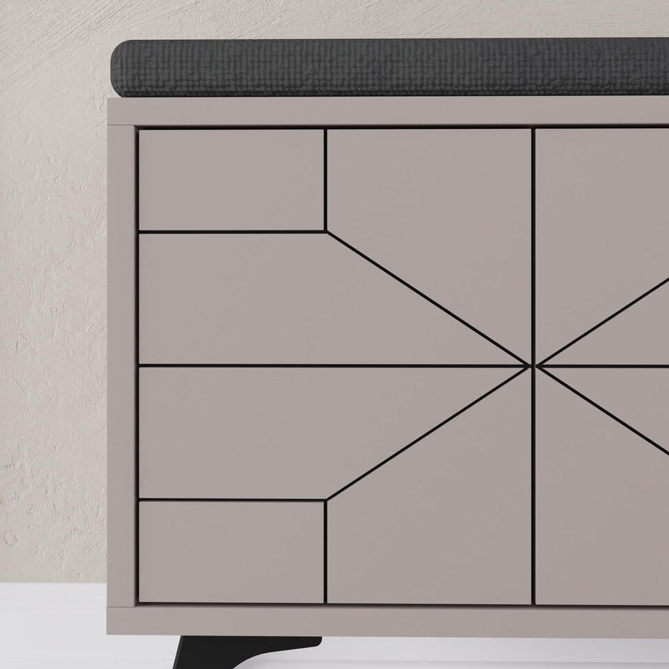 image 1 of Decortie Dune Shoe Storage Bench 107x35x55cm Mocha Grey