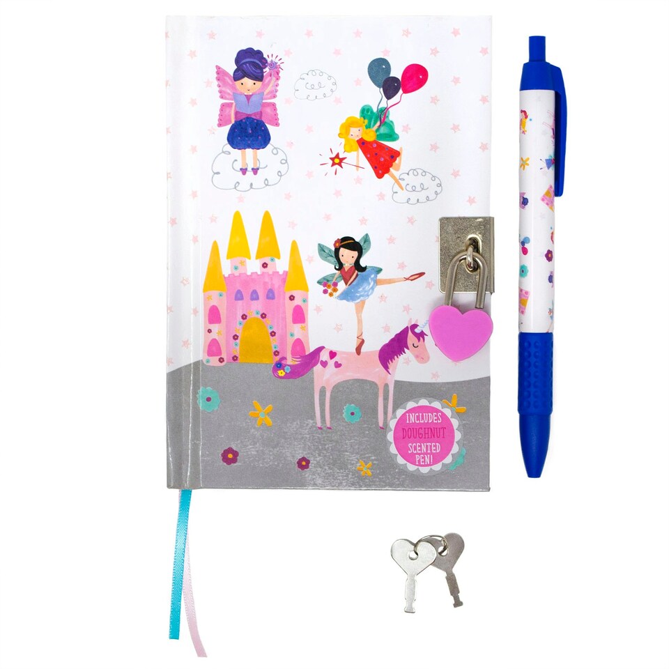 image 1 of Floss & Rock Children's Lockable Secret Diary Notebook -  Unicorn Fairy