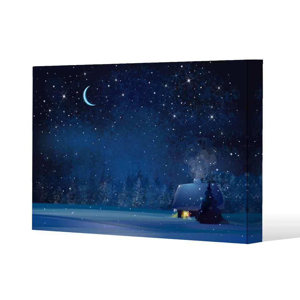 Night winter landscape (canvas) / 114 x 77 x 4cm | Multi