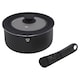image 9 of Aluminium Induction Stackable Space Saving Pots Frying Pan Set Detachable Handle | Black | Matt Black- 7 Pcs Saucepan & Frying Pan Set