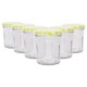 image 1 of Argon Tableware Glass Jam Jars with Yellow Gingham Lids - 250ml - Pack of 6