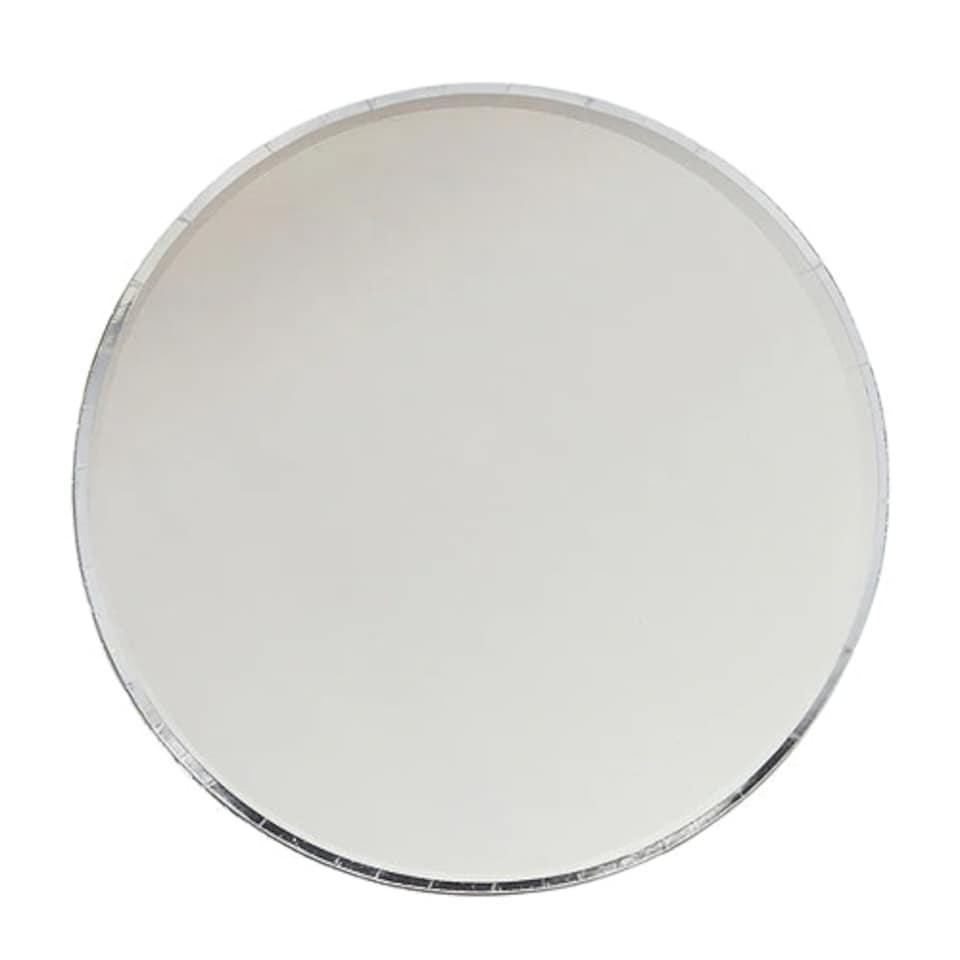 Silver & Grey Ombre Round Paper Plates 23cm - Pack of 8