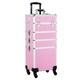 image 1 of Yaheetech 4-In-1 Rolling Makeup Trolley Case Aluminum Black | Pink