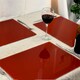 image 5 of Harbour Housewares Glass Placemats - 40 x 30cm - Red - Pack of 6 Red