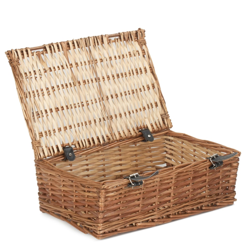 image 1 of Wicker Empty Rectangular Gift Basket Brown | Brown | One Size