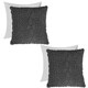 image 1 of OHS 2 x Cable Knit Sherpa Texture Filled Cushions, 45x45cm - Grey