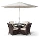 image 6 of Arizona Square 4 Seater Patio Dining Set with Ice Bucket Drinks Cooler | Brown | Brown