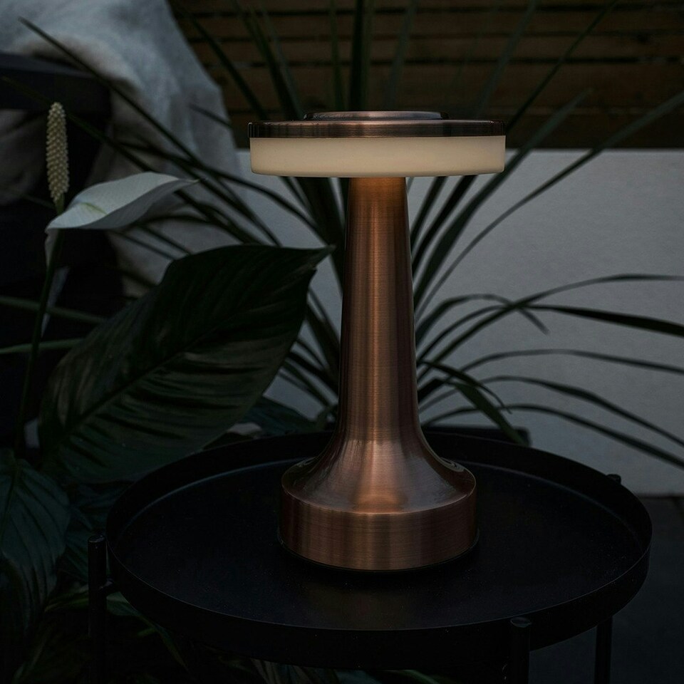 image 1 of ValueLights Pair of Talence Copper LED Touch Table Lamp