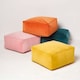 image 5 of Homescapes Burnt Orange Velvet Pouffe Bean Cube