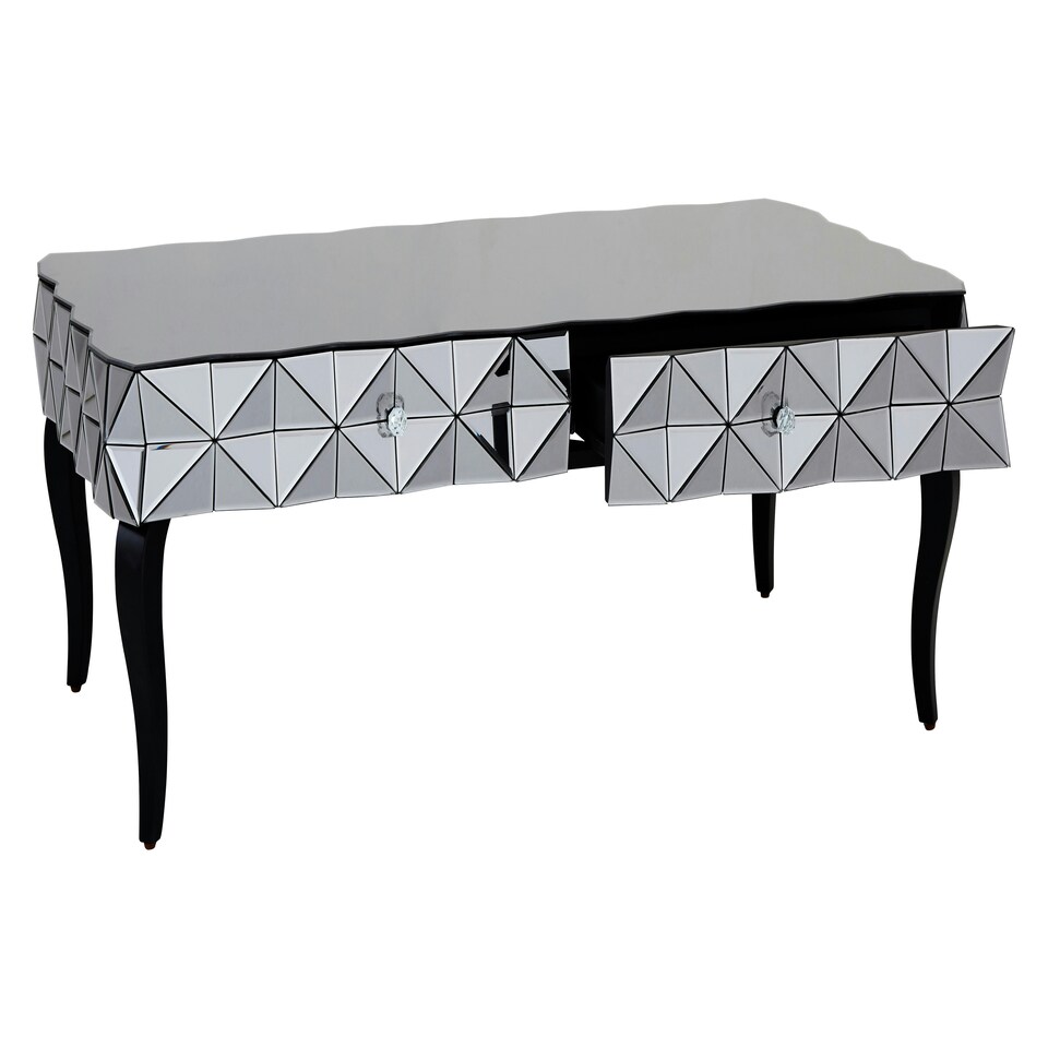 image 1 of Interiors by Premier Distinctive Silver Coffee Table, Geomatric Silver Decorative Table For Hallways, Coffee Table For Patio Silver