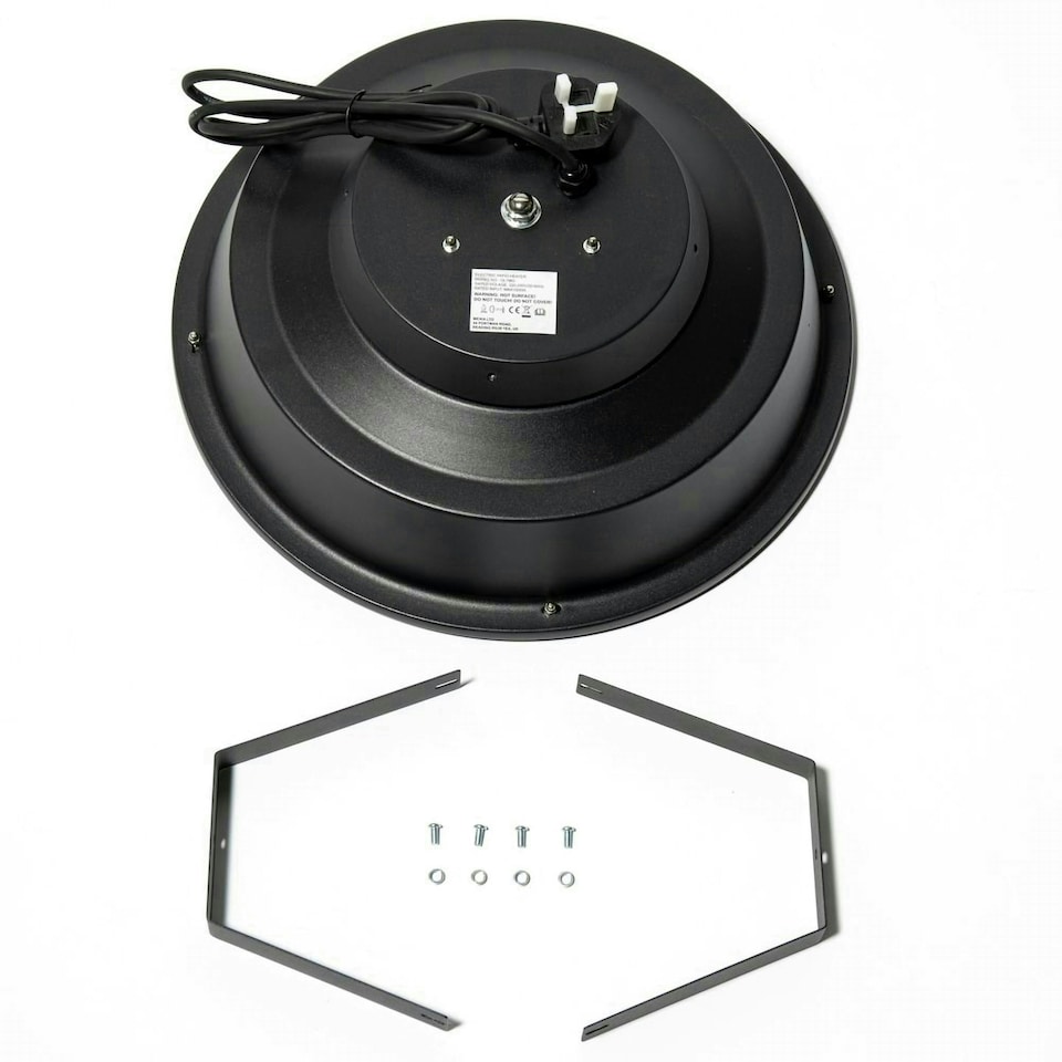 image 1 of Vintage Style Hanging Ceiling Electric Patio Heater in Black 1.5kW IPX4