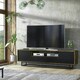 image 4 of TV Unit 200cm Rustic Industrial Oak with Black Doors and Metal Frame | Brown | Black | One Size | 1