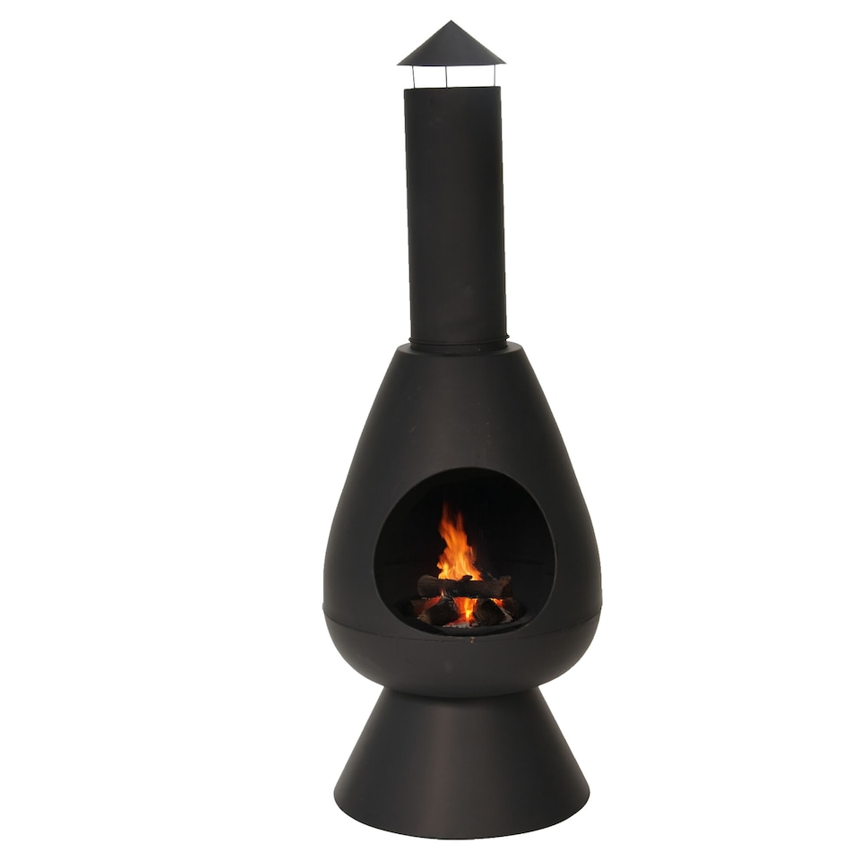 JSH Outdoor Fire Chiminea 110cm Log Burner Patio & Garden Heater