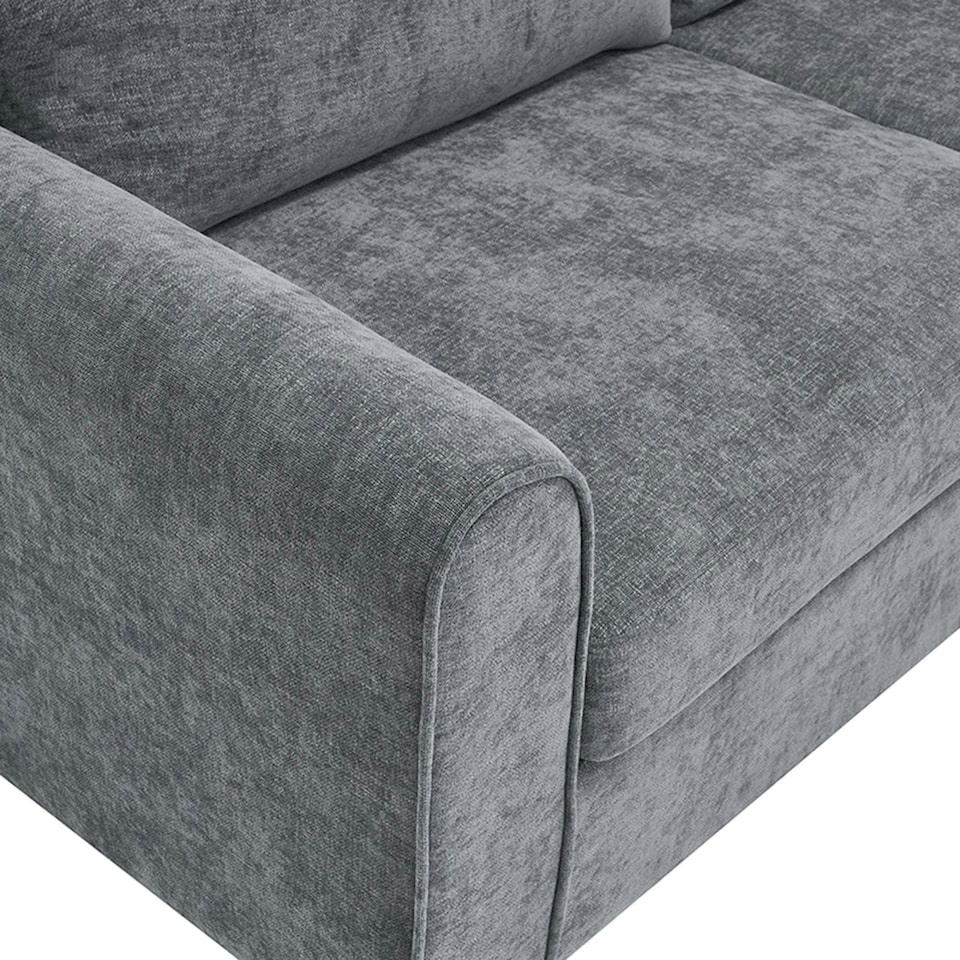 image 1 of Roma 4 Seater Fabric Corner Sofa Grey | Charcoal