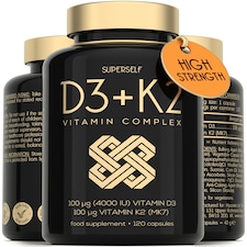 SuperSelf Vitamin D3 K2 4000 IU 100mcg 120 Capsules